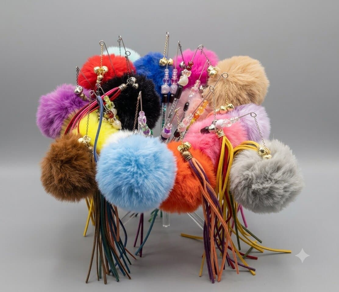 Plumeau artisanal Plum'Mél — modèle Gros Pompom
