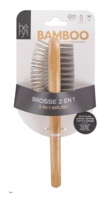 Brosse 2 en 1 à manche bambou
